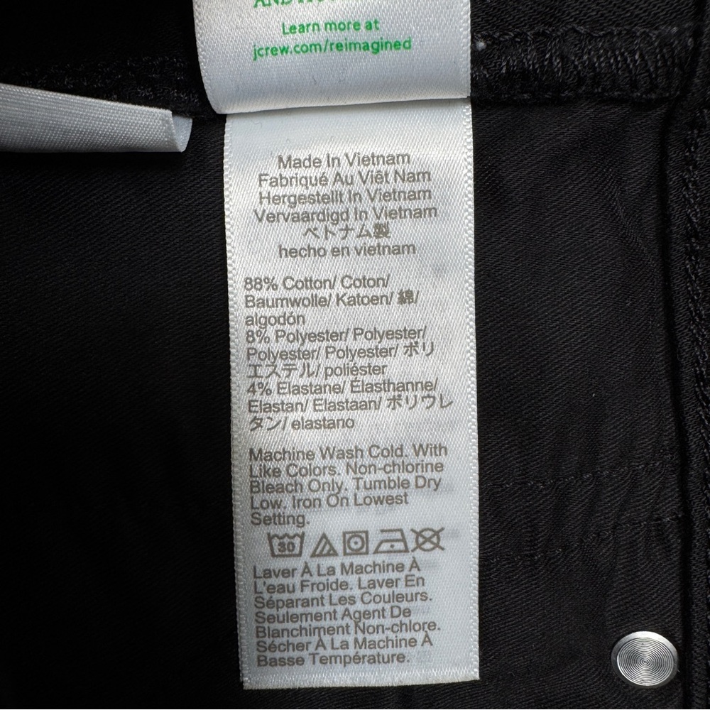 {J. Crew} "Vintage Slim Straight" True Black Mid Rise Stretch Denim Jeans - Picture 5 of 7